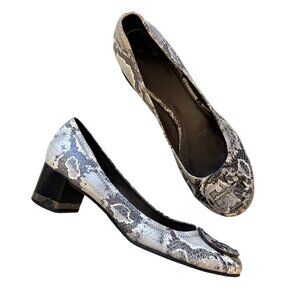 Tory Burch Women's Sz 9.5 snake print block heel pump